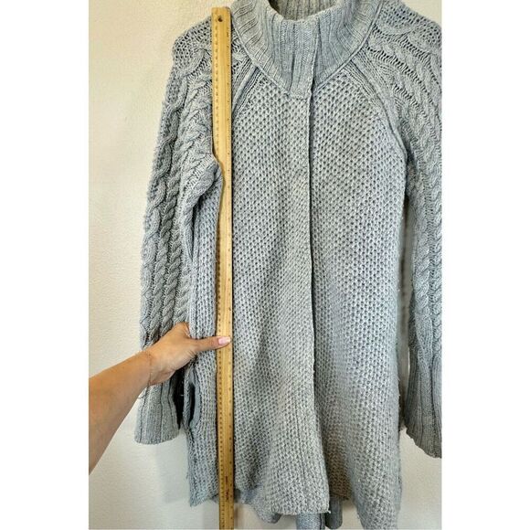 Cynthia Rowley Alpaca Wool Blend Cable Knit Button Up Cardigan Women's Medium - Picture 7 of 10